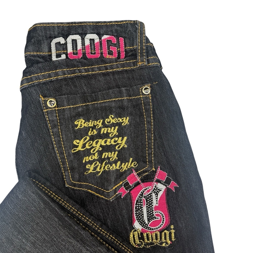 Vintage Coogi Women Jeans Sz  5/6 Dark Wash Embroidered Logo Y2K Low Rise 29x32